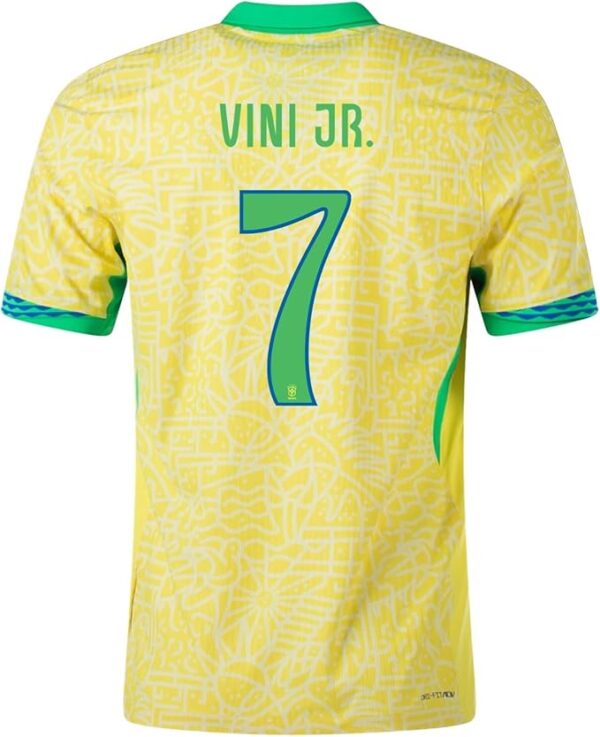 Vini Jr #7 Brazil Home Soccer Jersey 2024